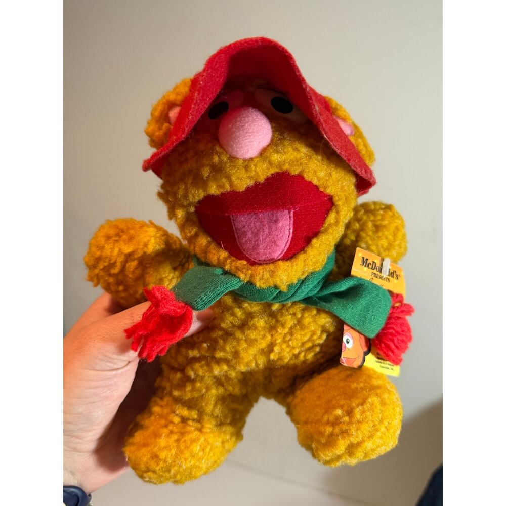 Vtg 1988 McDonalds Toy Jim Henson Baby Fozzie Bear Plush Stuffed Animal 8”
